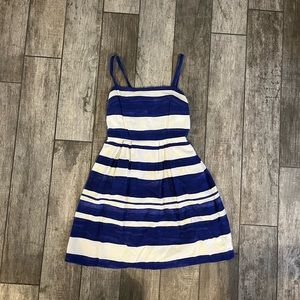 LOFT Blue and White Striped Summer Dress